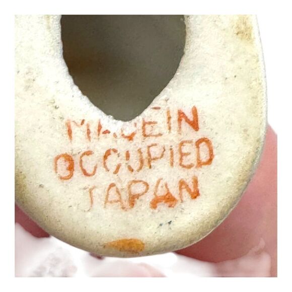 Vintage Ceramic Figurines Occupied Japan Miniature 2" Woman Victorian Antique - Picture 6 of 10